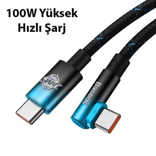 Baseus MVP 2 Elbow 100W Type-C to Type-C Ultra Hızlı Şarj ve Data Kablosu 2m