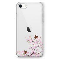 Apple iPhone SE 2020 Kılıf Peony Kuşlar Arka Kapak Koruma Desenli Full Koruyucu