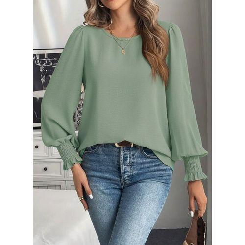 Kadın Uzun Kollu Yuvarlak Yaka Aerobin Bluz