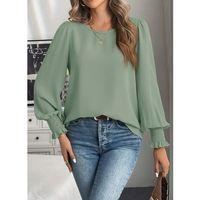 Kadın Uzun Kollu Yuvarlak Yaka Aerobin Bluz