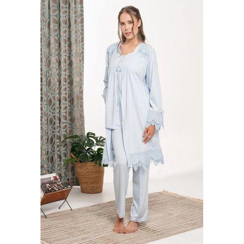 Bone 6109 Dantel Detaylı Sabahlıklı Lohusa Pijama Takımı