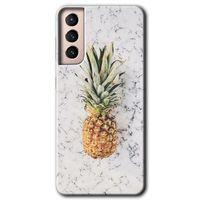 Galaxy S21 Kılıf HD Desen Baskılı Arka Kapak - Ananas