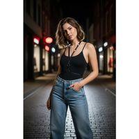 Siyah Kadın Kemer Metal Halkalı İnce Şeritli - Brf101