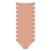 10 Adet Süper Eko Set Likralı Kadın Slip Külot Ten