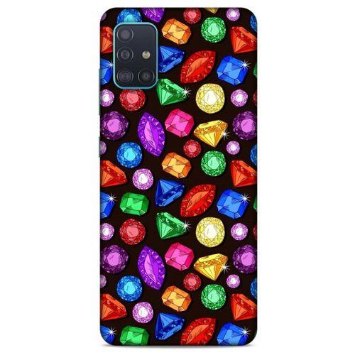 Samsung Galaxy A51 Kılıf Baskılı Özel Seri Taşlı (5) Koruma Kabı