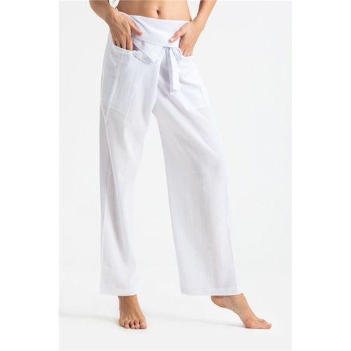 Kadın Şile Bezi Thai Balıkçı Yazlık Pantolon Beyaz Byz
