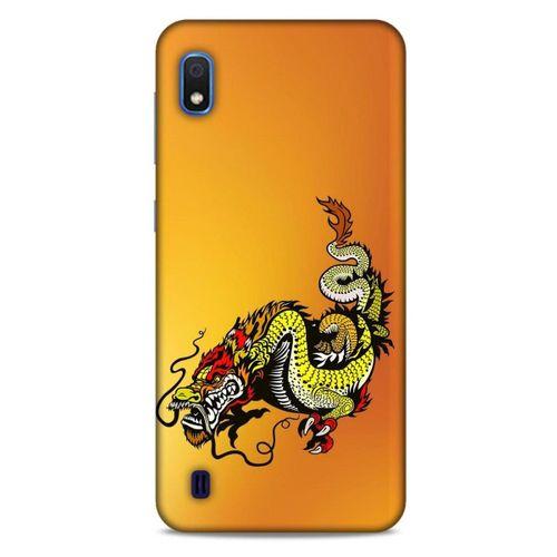 Samsung Galaxy A10 Kılıf Dragons (28) Arka Kapak Tatoo Sarı Ejderha
