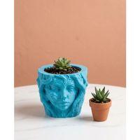 Dekoratif 3d Kadın Yüzü Ağaç Tasarımlı Saksı Vazo Modern Ev Dekoru