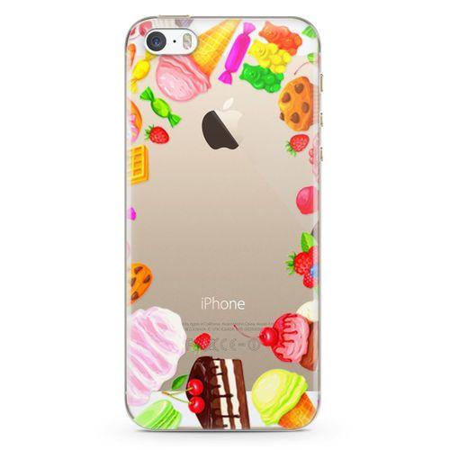 Apple iPhone 5s Kılıf Dondurma Pasta Arka Kapak Koruma Desenli Full Koruyucu