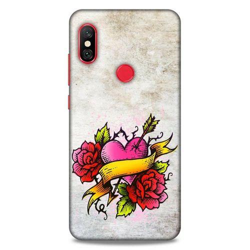 Lopard Xiaomi Mi A2 Lite Uyumlu Kılıf Tattoo's (12) Koruyucu Silikon Gri Pembe