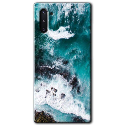 MRCİLETİSİM MRCİLETİSİM Samsung Galaxy Note 10 Kılıf HD Desen Baskılı Arka Kapak + Temperli Cam - Deniz Kıyısı