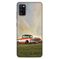 Lopard Samsung Galaxy A41 Uyumlu Kılıf PickUpX (29) Arka Koruma Kılıfı Turuncu Beyaz
