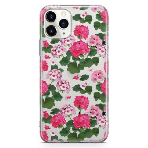 Apple iPhone 11 Pro Max Kılıf Sardunya Çiçeği Arka Kapak Koruma Desenli Full Koruyucu