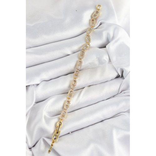 Pirinç Zirkon Taşlı Messika Model Gold Renk VIP Seri Kadın Bileklik