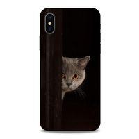 Lopard Apple iPhone XS Uyumlu Kılıf Kediler (49) Ultra Silikon Kılıf Turuncu Gözler