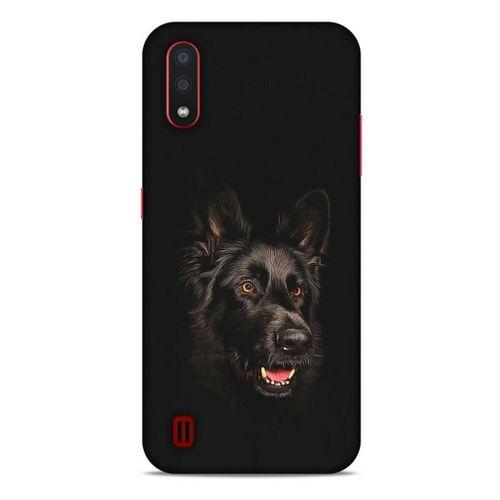 Samsung Galaxy A01 Kılıf Almanya (33) Hybrid Kılıf Black German Shepherd