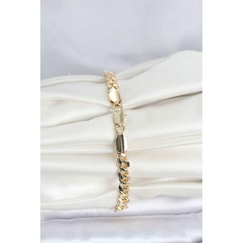 CM 14K Gold Renk Yassı Zincir Model Kadın Bileklik