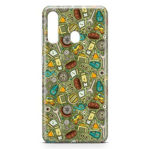 Samsung Galaxy M40 Kılıf Araç Aksesuarları Doodle Arka Kapak Koruma Desenli Full Koruyucu