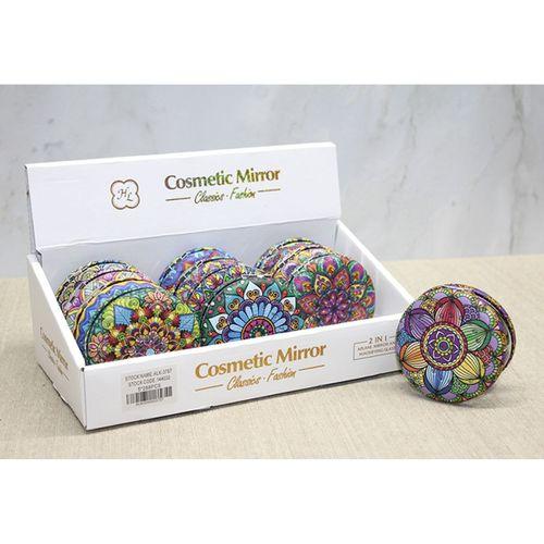 Taşlı Yuvarlak El Aynası Kalın