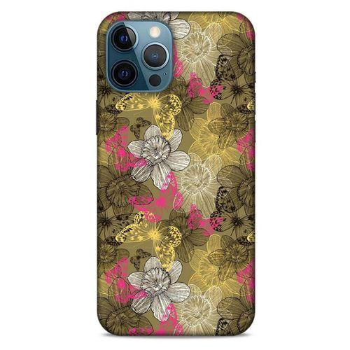 Apple iPhone 12 Pro Max Kılıf Kelebek Etkisi (37) Silicone Cover Beyaz Açık Yeşil