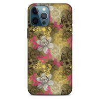 Apple iPhone 12 Pro Max Kılıf Kelebek Etkisi (37) Silicone Cover Beyaz Açık Yeşil