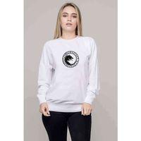 Viking Wolf Symbol Baskılı Beyaz Kadın Sweatshirt