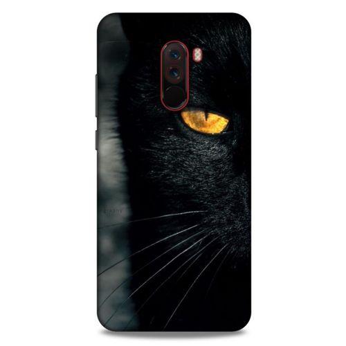 Lopard Xiaomi Pocophone F1 Uyumlu Kılıf Kediler (42) Rugged Armor Kılıf Siyah Kedi