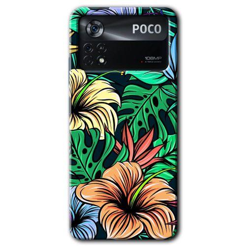 Potkal Hediye Fabrikası Poco x4 Pro Kılıf HD Desen Baskılı Arka Kapak - Hibiscus Flowers