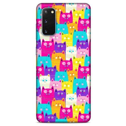 Lopard Samsung Galaxy S20 Uyumlu Kılıf Kediler (34) Slim Armor Kılıf Rengarenk