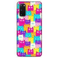 Lopard Samsung Galaxy S20 Uyumlu Kılıf Kediler (34) Slim Armor Kılıf Rengarenk