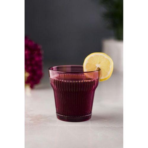 Akrilik Mürdüm 6'lı Kısa Bardak & Su Meşrubat Kahve Yanı Bardağı 300 ml ( Cam Değildir )