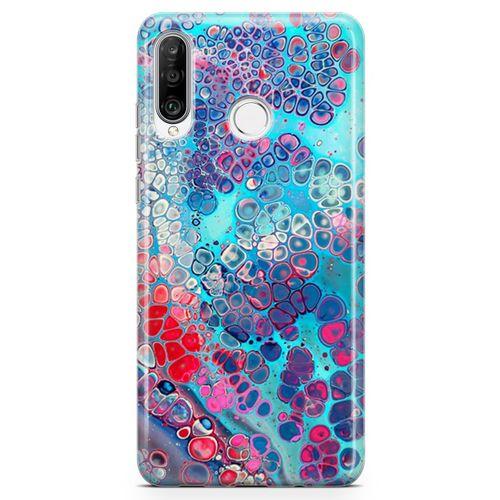 Huawei Nova 4e Kılıf Mermer Bubbles Arka Kapak Koruma Desenli Full Koruyucu