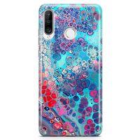 Huawei Nova 4e Kılıf Mermer Bubbles Arka Kapak Koruma Desenli Full Koruyucu