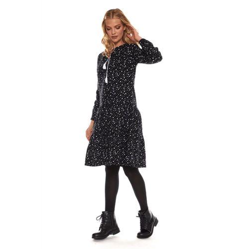 Beyaz Uzun Kol Pazen Püskül Yaka Kısa Elbise