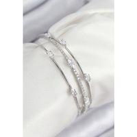 Pirinç Zirkon Taşlı Su Yolu Model Gümüş Renk Kadın Bileklik