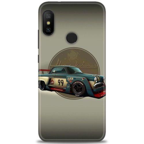 Xiaomi Mi A2 Lite Kılıf HD Baskılı Kılıf - Klasik Araba + Tam Ekran Koruyucu
