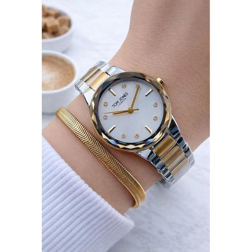 Tom Jones Çelik Kordon 2 Yıl Garantili 3 Atm Suya Dayanıklı Kadın Kol Saati+Bileklik BTJ.10063.3