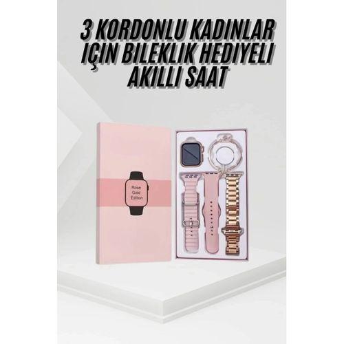 Yeni Nesil Kadın Akıllı Saat Rose Gold Android Ve İos Uyumlu