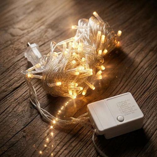 10m 100 Led Damla Uçlu Gün Işığı Şeffaf Kablo