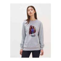 Stranger Things Eleven Wallpaper Baskılı Gri Kadın Sweatshirt