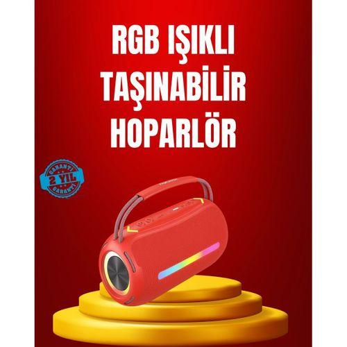 Suya Dayanıklı 20w Rgb Hoparlör Bluetooth, Usb, Sd Kart Ve Aux Girişli