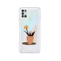 Samsung A21S Saksıda Çiçek Desenli Premium Şeffaf Silikon Kılıf