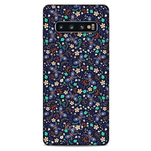 Samsung Galaxy S10 Kılıf Kelebek Etkisi (8) Baskılı Kılıf Turkuaz Beyaz