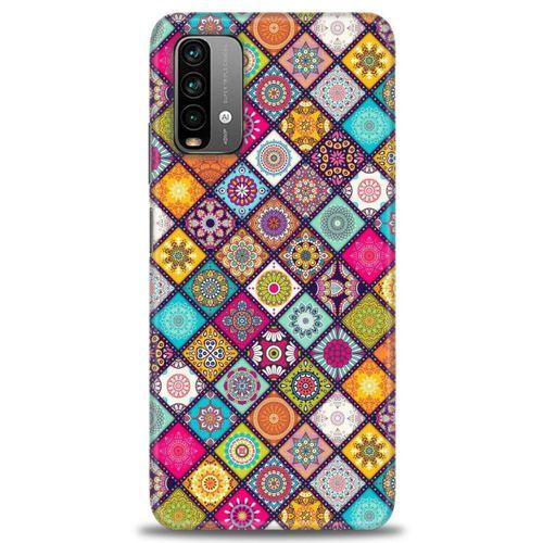 Xiaomi Redmi Note 9 4G Kılıf HD Baskılı Kılıf - Renkli Mozaik + Tam Ekran Koruyucu