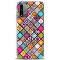 Xiaomi Redmi Note 9 4G Kılıf HD Baskılı Kılıf - Renkli Mozaik + Tam Ekran Koruyucu