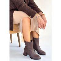 Tendy Kahverengi Cilt Topuklu Bot