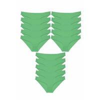 15 adet Süper Eko Set Likralı Kadın Slip Külot Yeşil