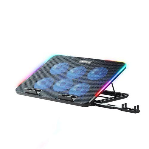 Classone Gaming M60 Laptop Soğutucu , Notebook Stand,10 RGB ışık kontrolü, 15.6 -17 inch , Hız kontrolü , 6 Büyük fan ,Telefon standı, 2 USB