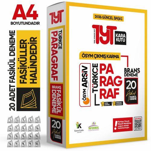 2026 YKS TYT PARAGRAF ÖSYM Çıkmış Karma Kara Kutu Branş Deneme 20li Fasikül Paketi Dijital Çözümlü