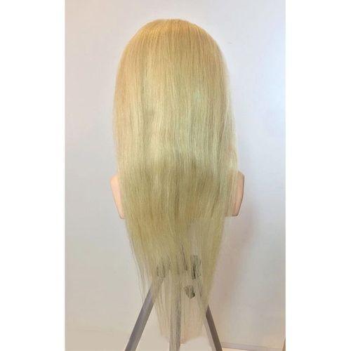 Kuaför Eğitim Mankeni Omuzlu Gerçek Saç - Kuaför Eğitim Puppeti - Standart Platin 55-60cm